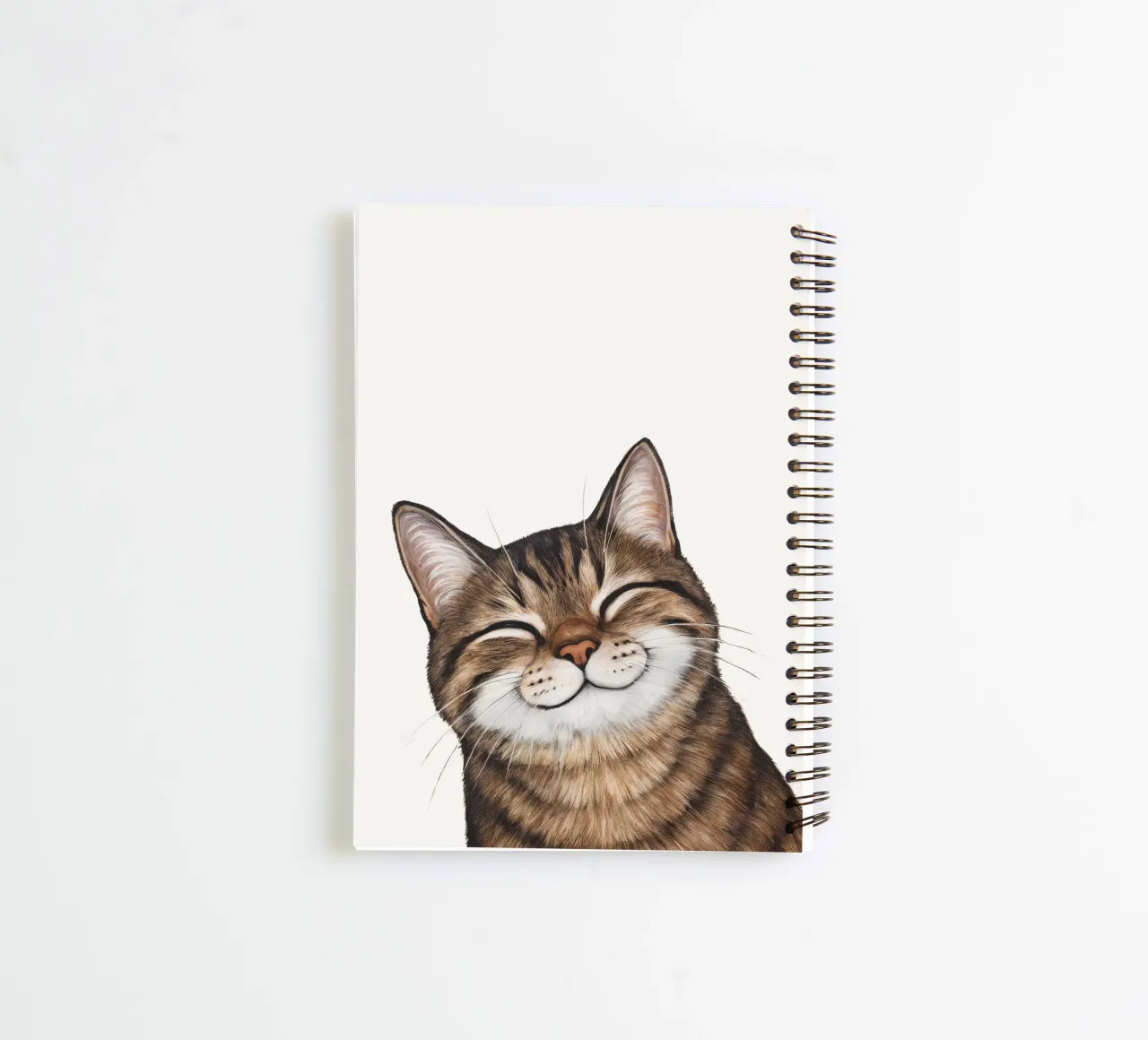 Smiling cat - cat portrait for a good mood spiral notebook by KidzStudio