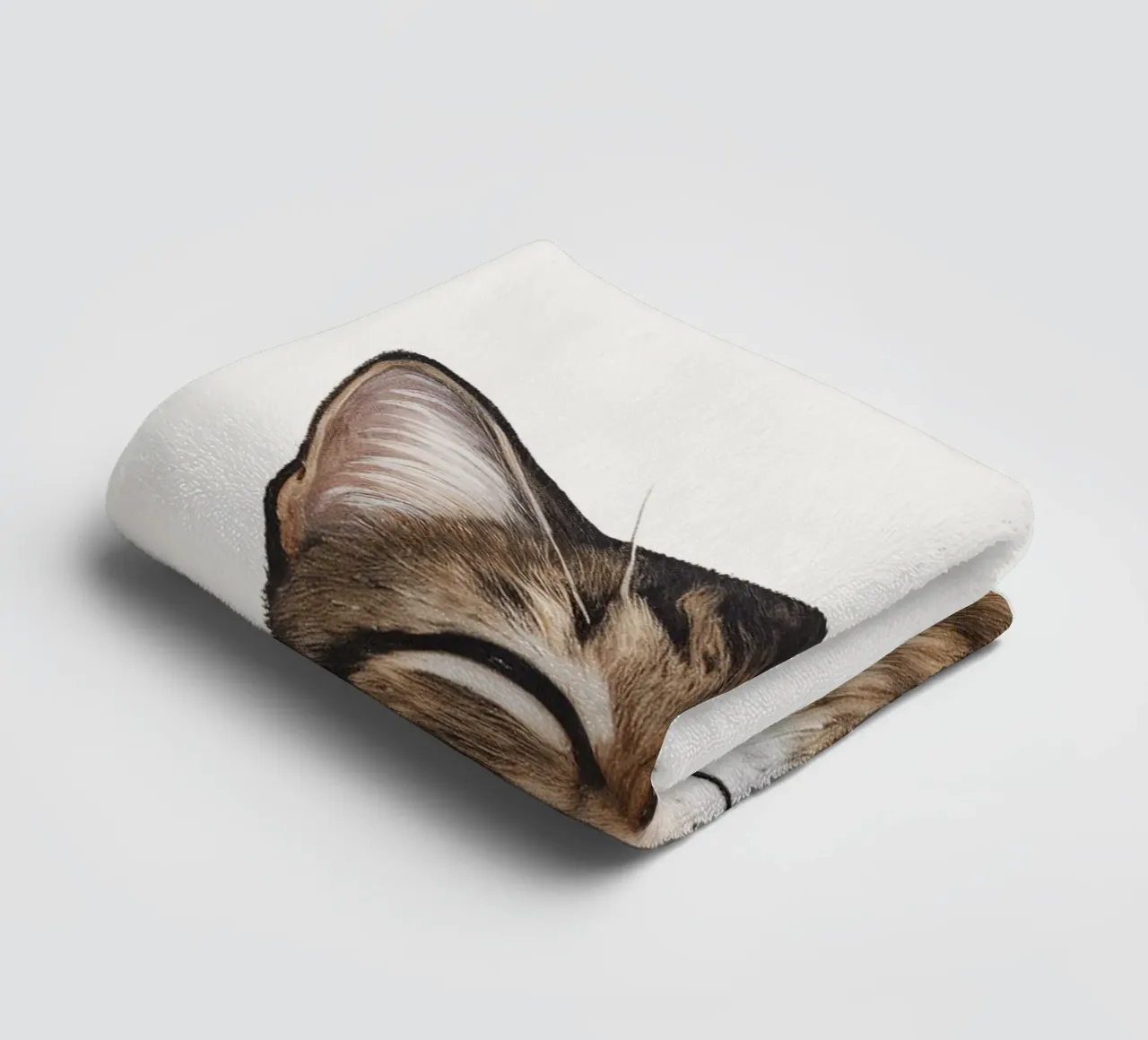 Smiling cat - cat portrait for a good mood towel by KidzStudio