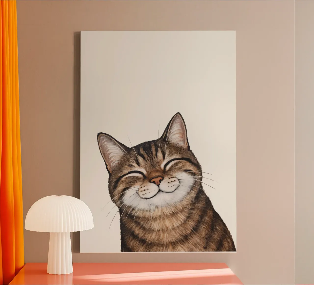 Smiling cat - cat portrait for a good mood canvas by KidzStudio