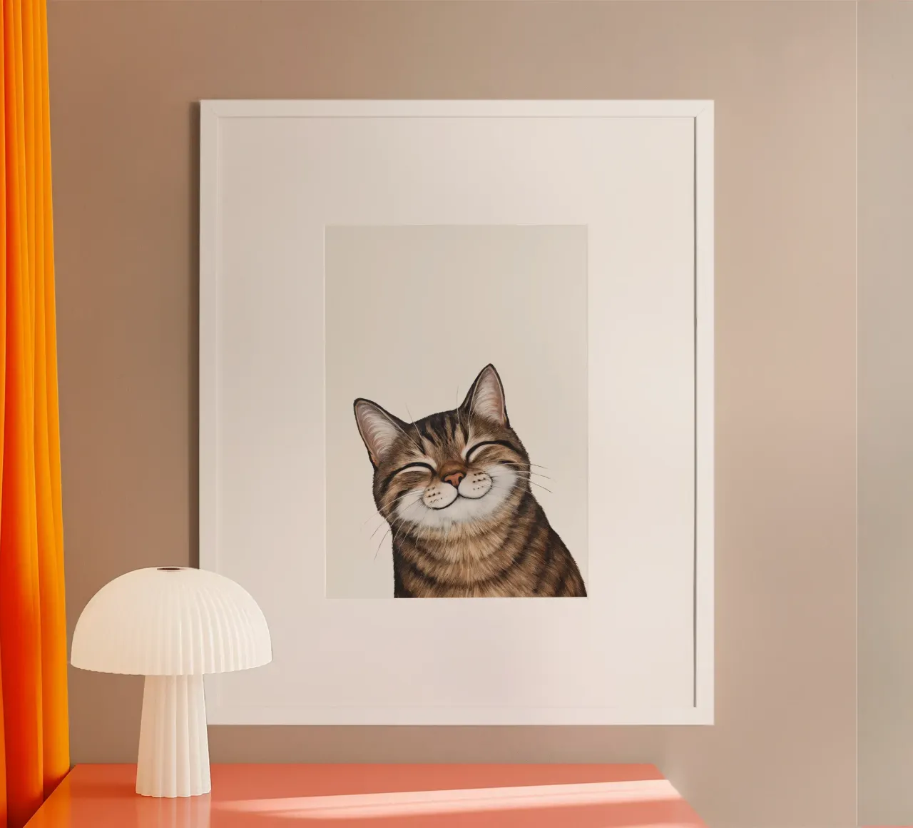 Smiling cat - cat portrait for a good mood hahnemühle by KidzStudio