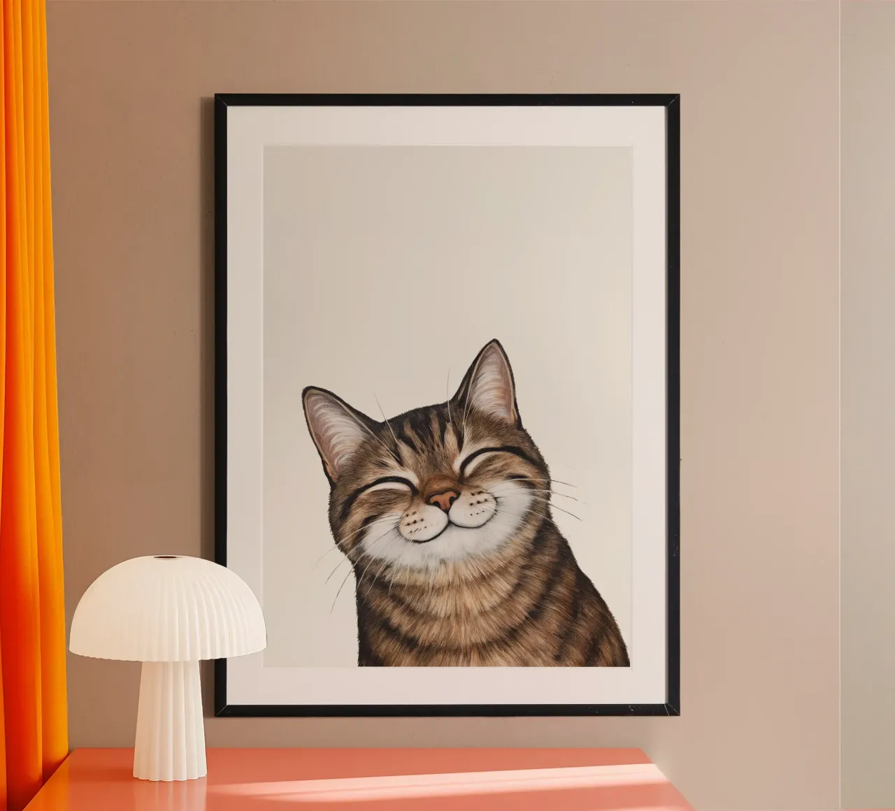Smiling cat - cat portrait for a good mood hahnemühle by KidzStudio