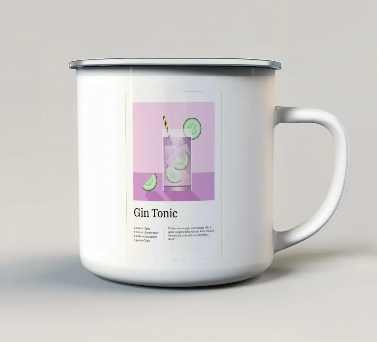 Serie di cocktail a base di gin tonic tazza in smalto da Schuhmann Design