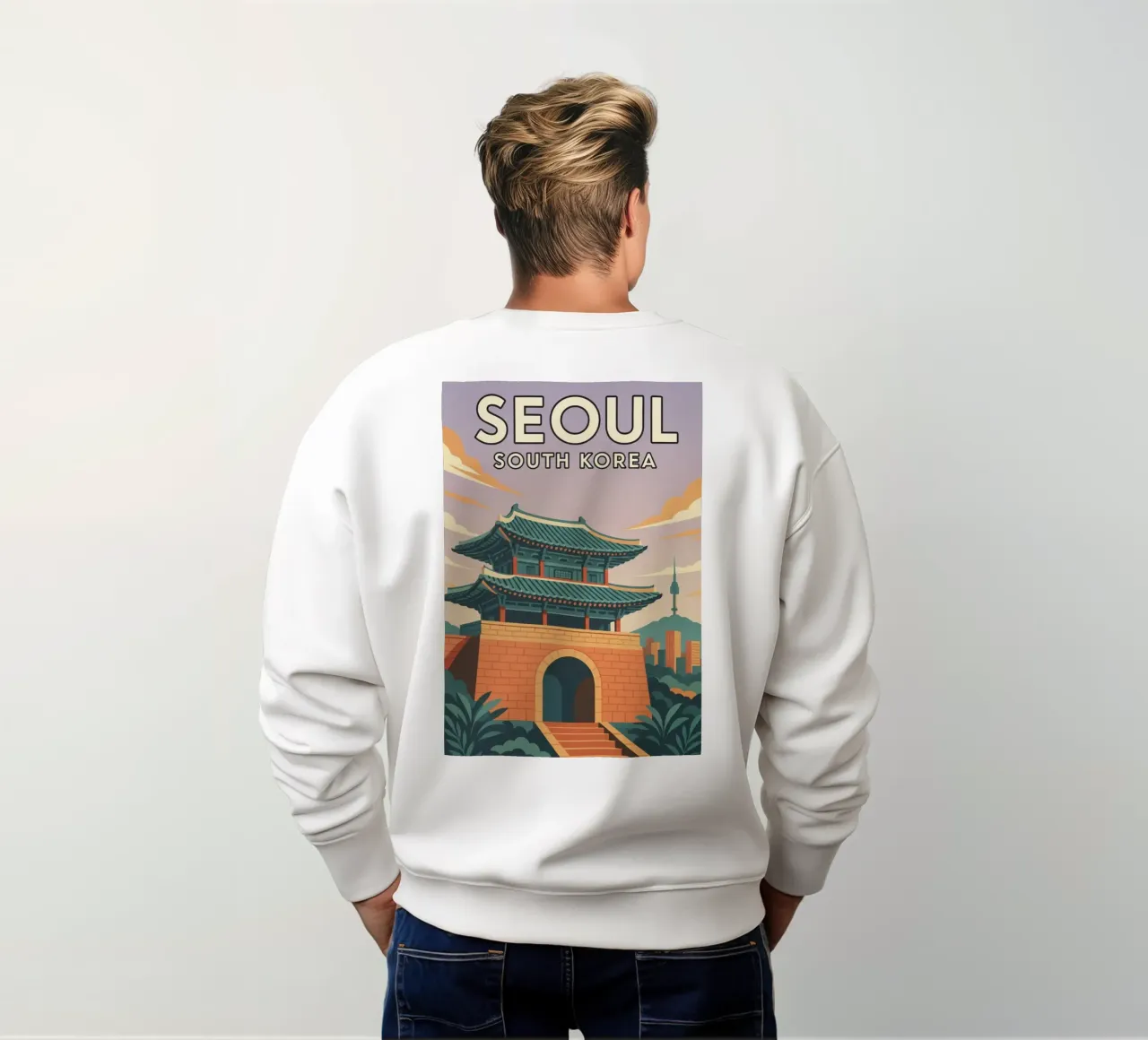 seúl corea del sur dibujo sudadera de jasmines