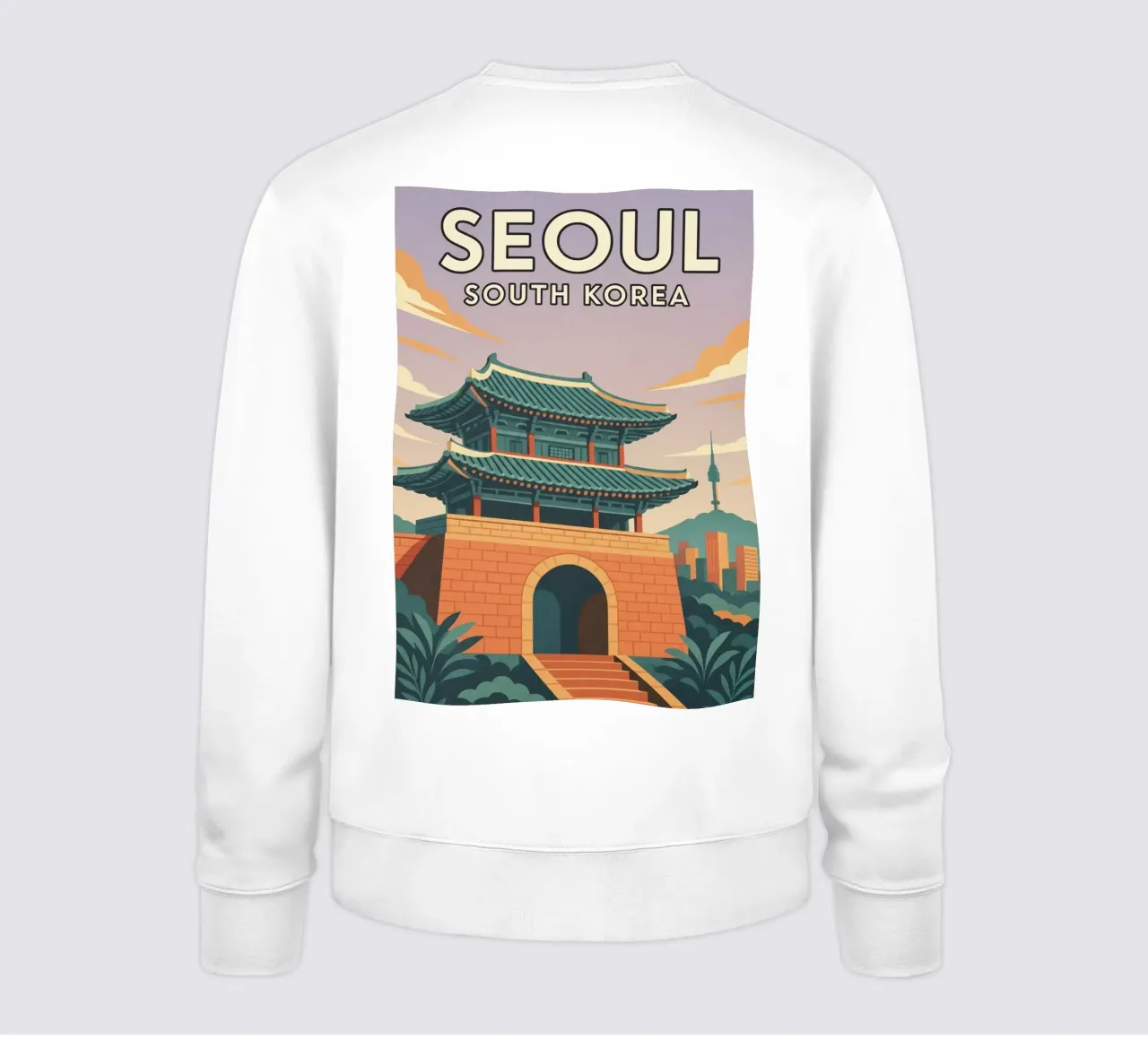 seúl corea del sur dibujo sudadera de jasmines