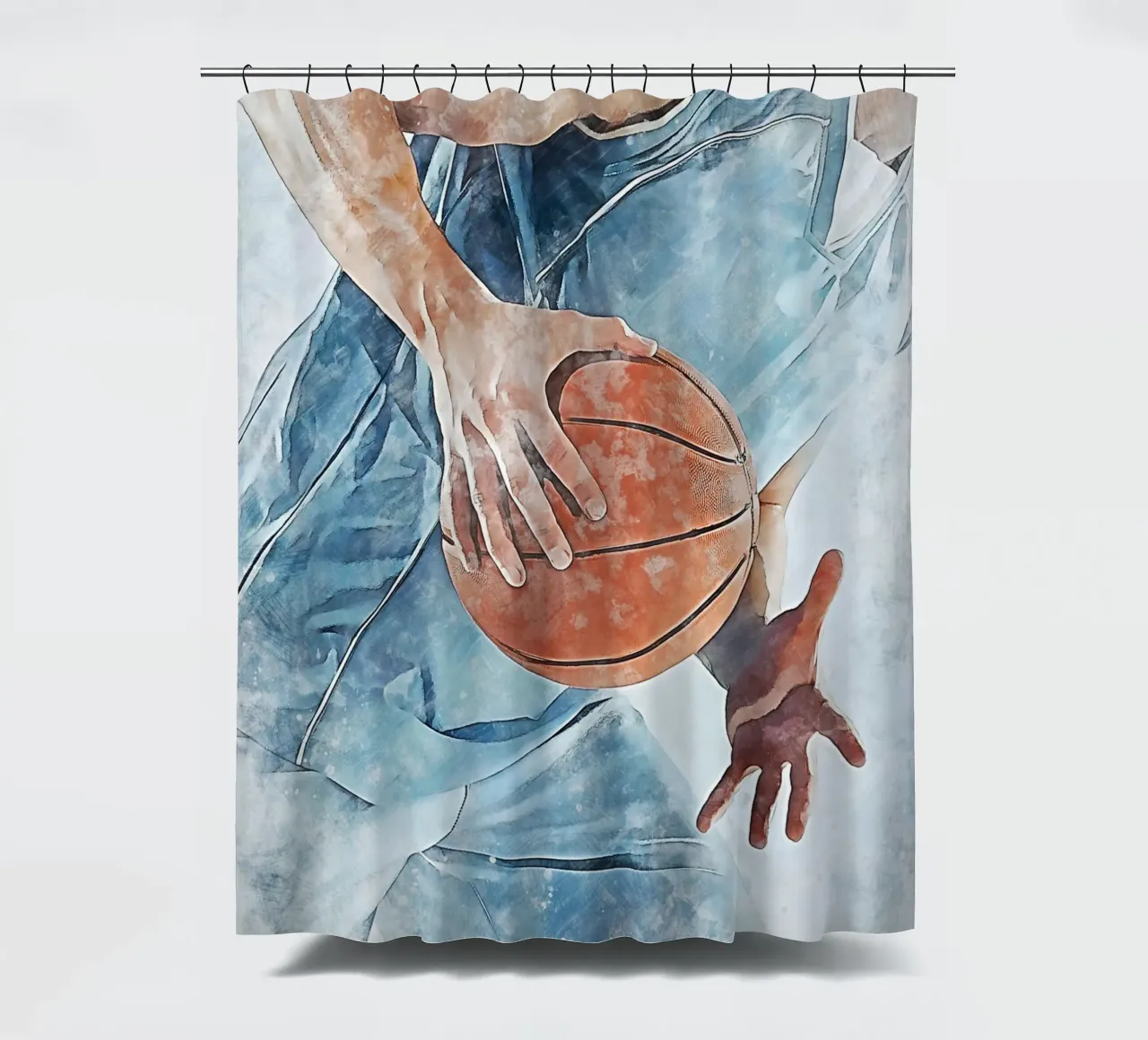 Basketball 3 shower curtain by Mateo