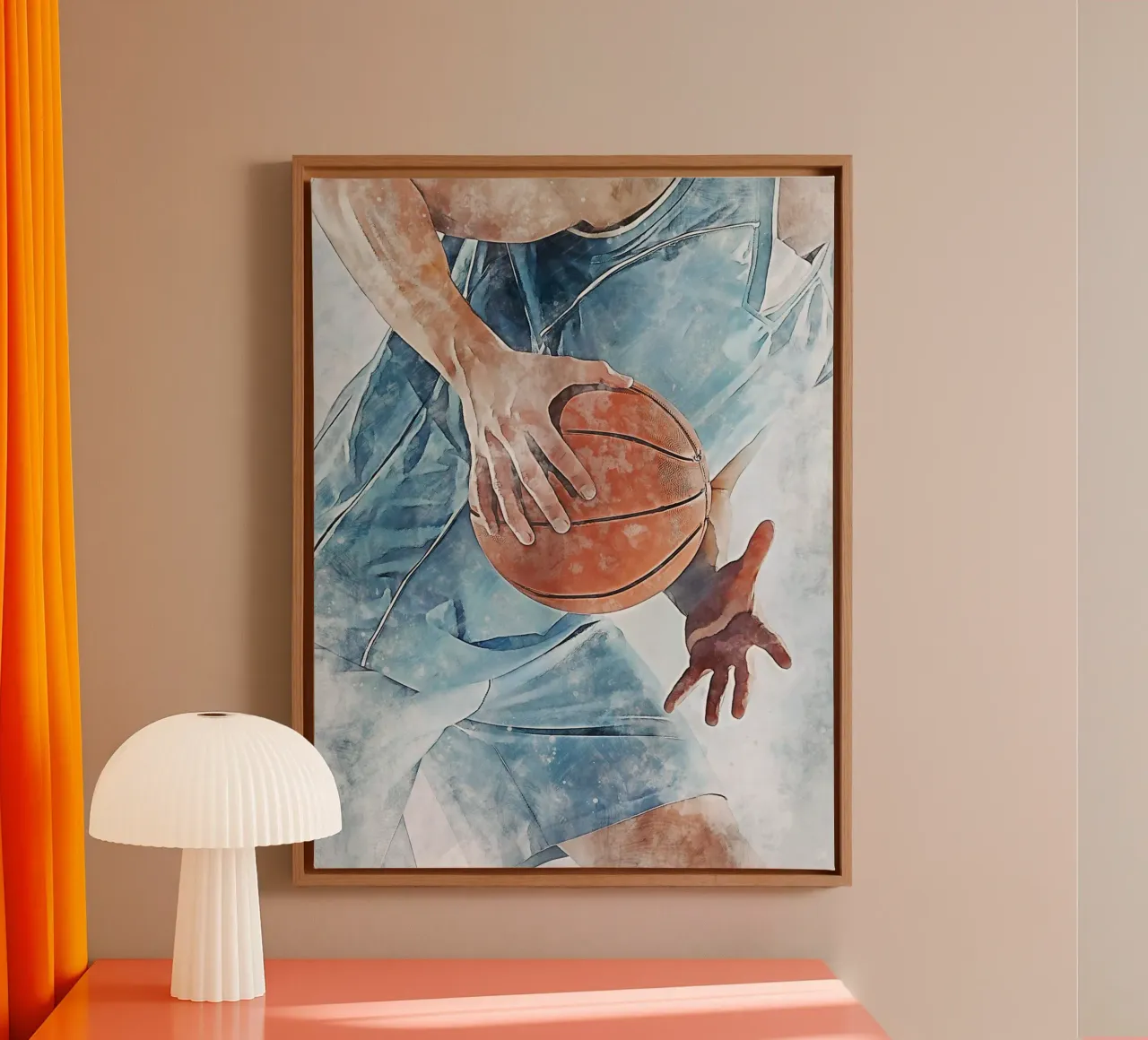 Basketbal 3 canvas met Baklijst van Mateo