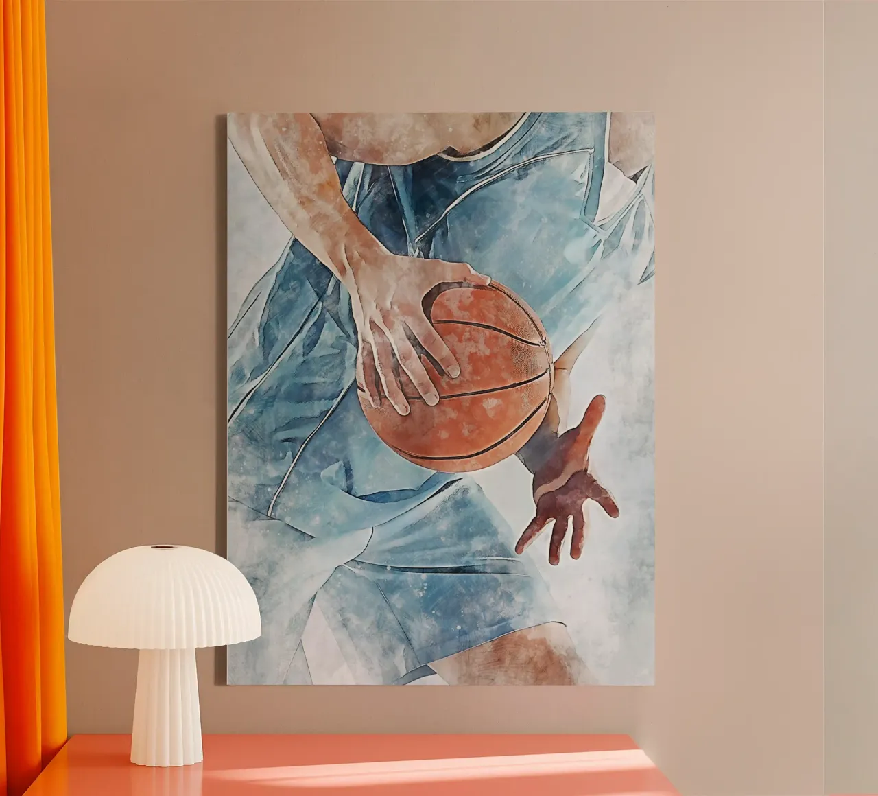 Basketbal 3 canvas met Baklijst van Mateo