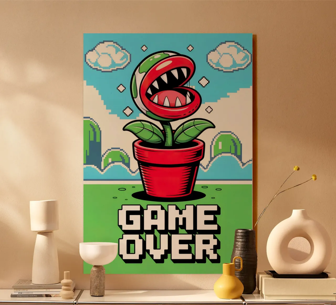 Super Mario Game Over alluminio dibond da Fleur de Lys