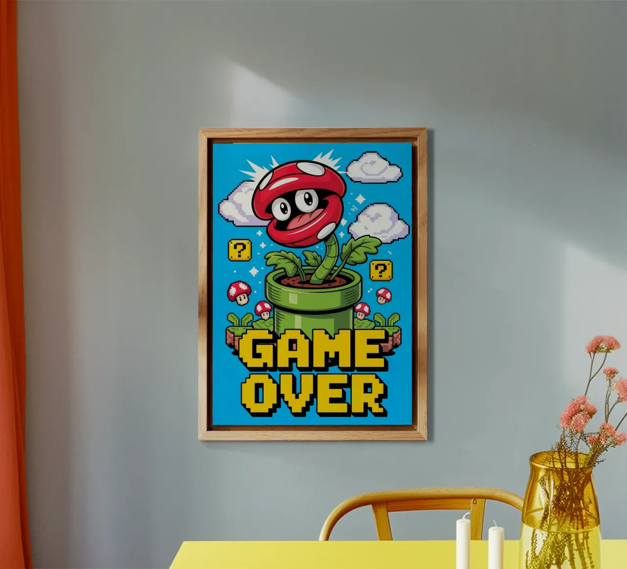 Super Mario Game Over alluminio dibond da Fleur de Lys