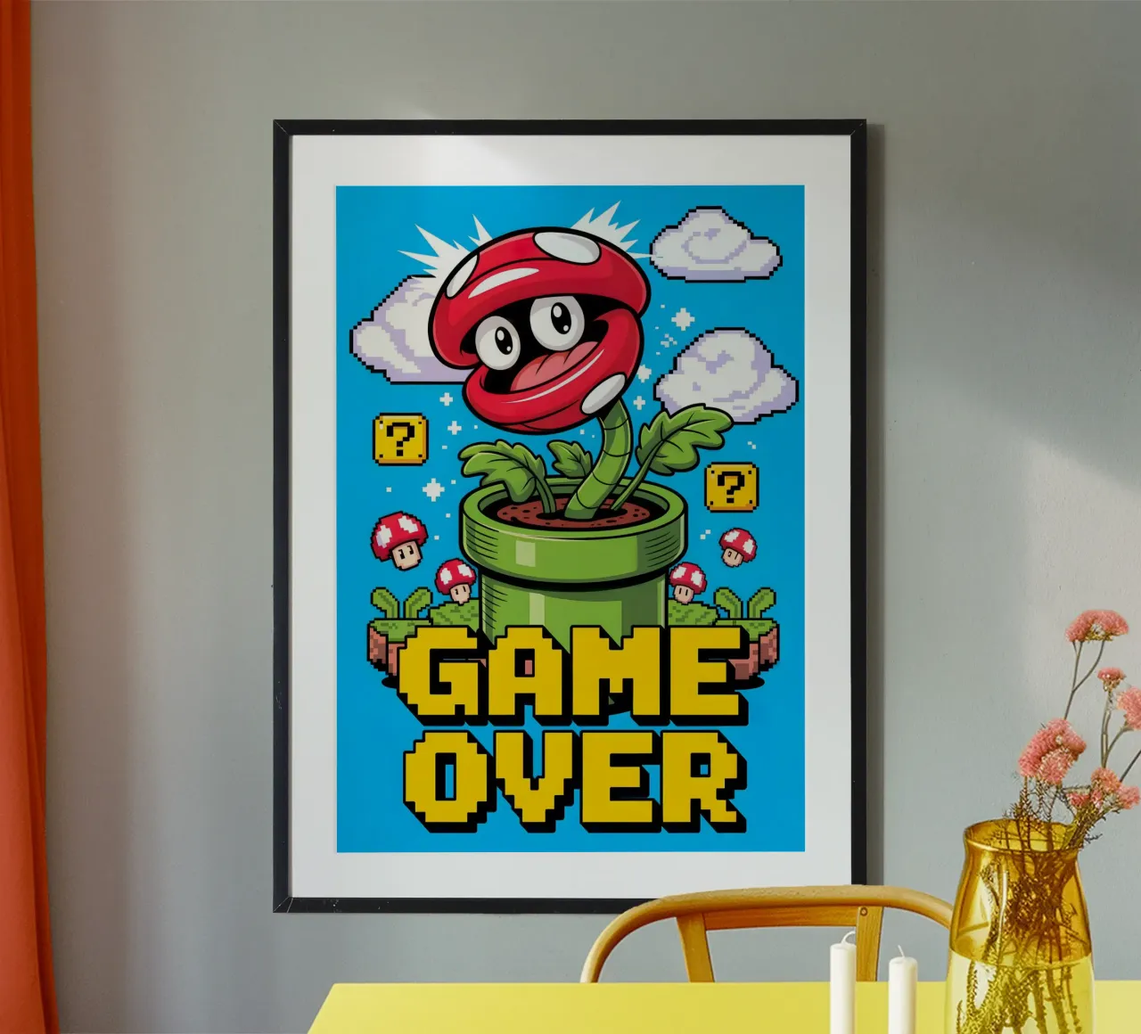 Super Mario Game Over carta hahnemühle da Fleur de Lys