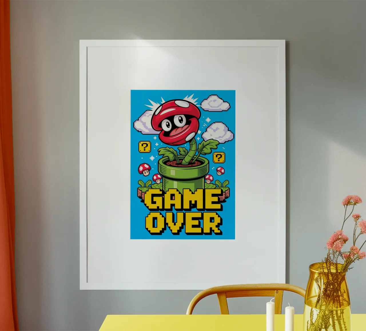 Super Mario Game Over carta hahnemühle da Fleur de Lys