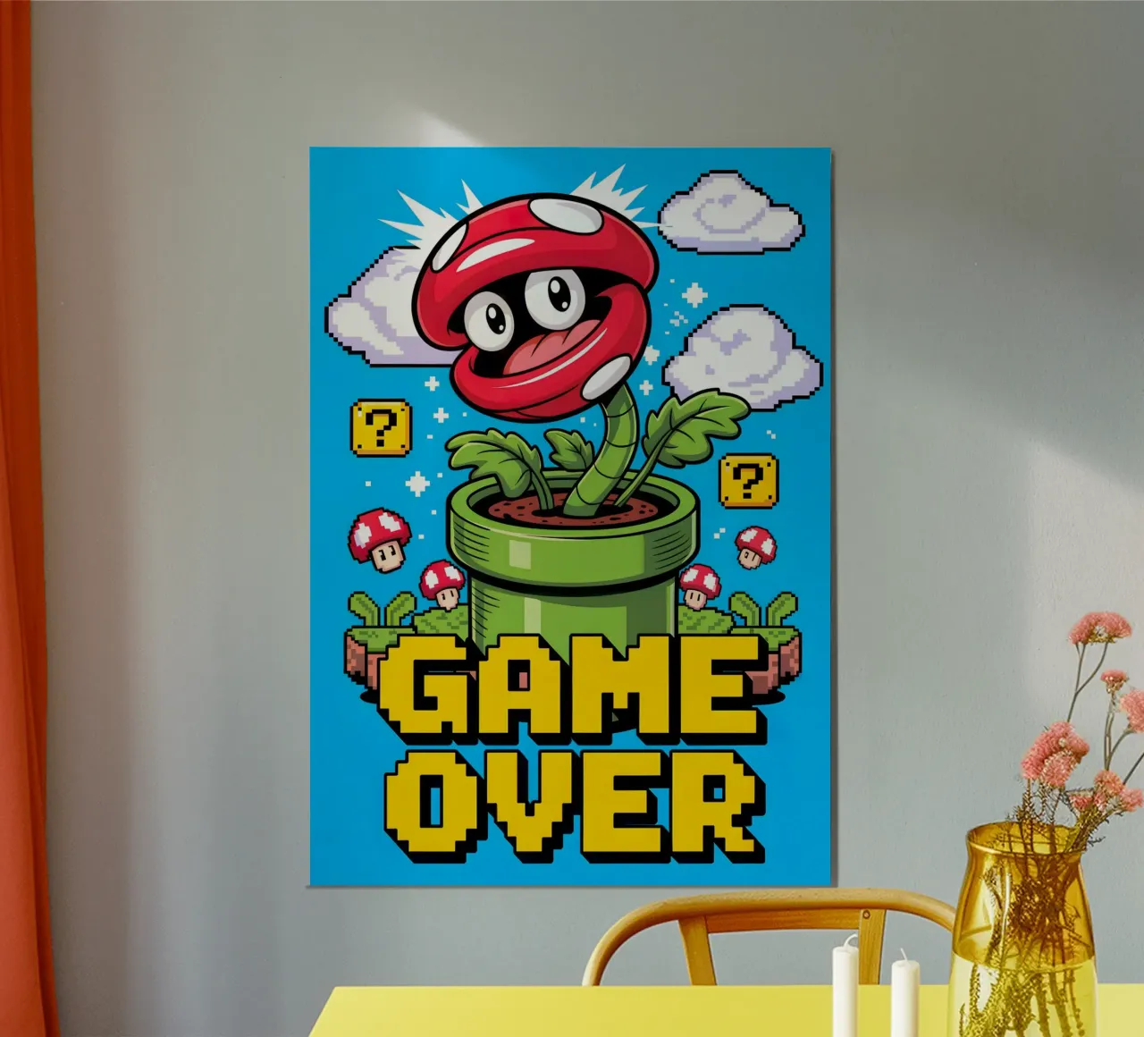 Super Mario Game Over carta hahnemühle da Fleur de Lys