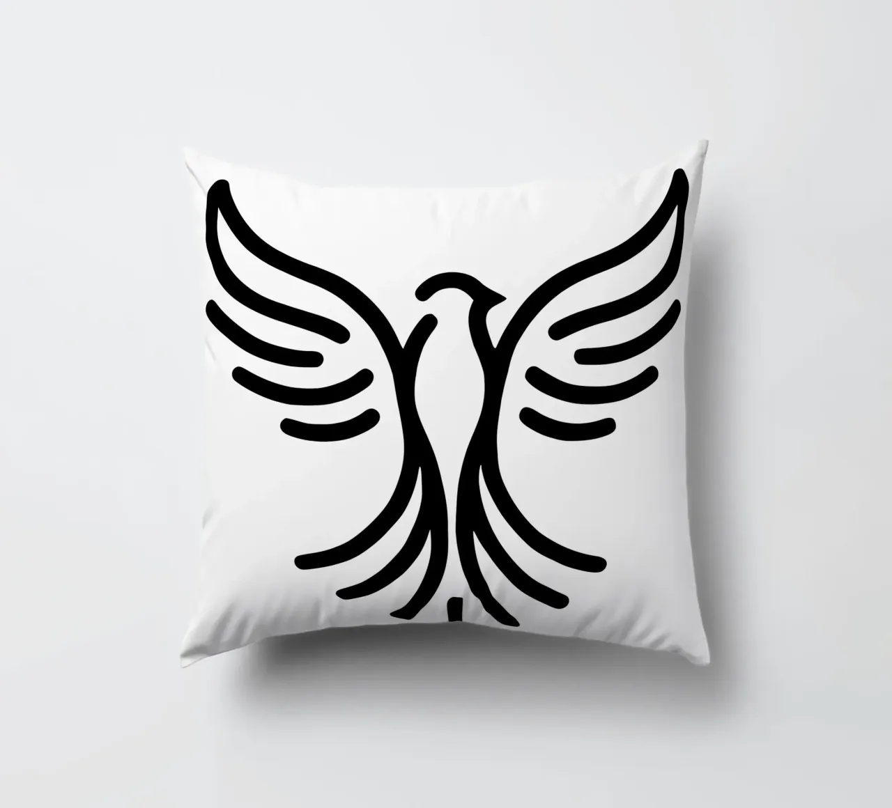 Minimalist bird - elegant line art decorative cushion by Bold & Simple