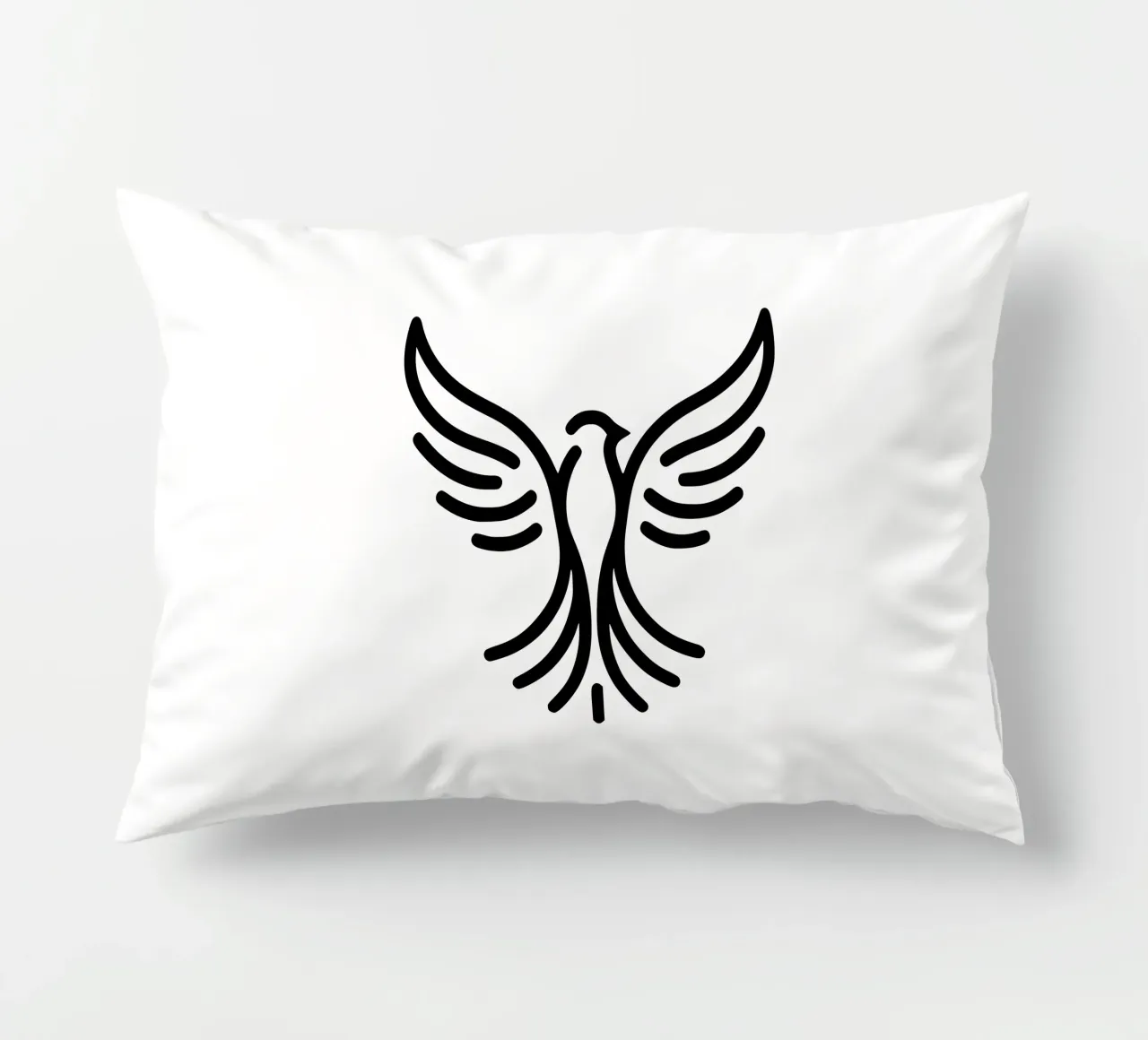 Minimalist bird - elegant line art decorative cushion by Bold & Simple