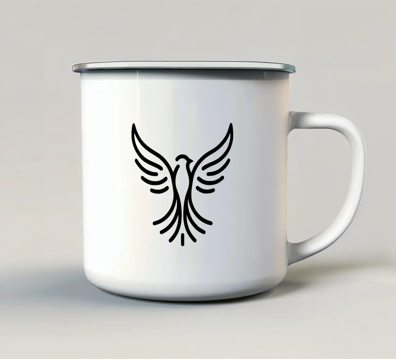 Uccello minimalista - line art elegante tazza in smalto da Bold & Simple