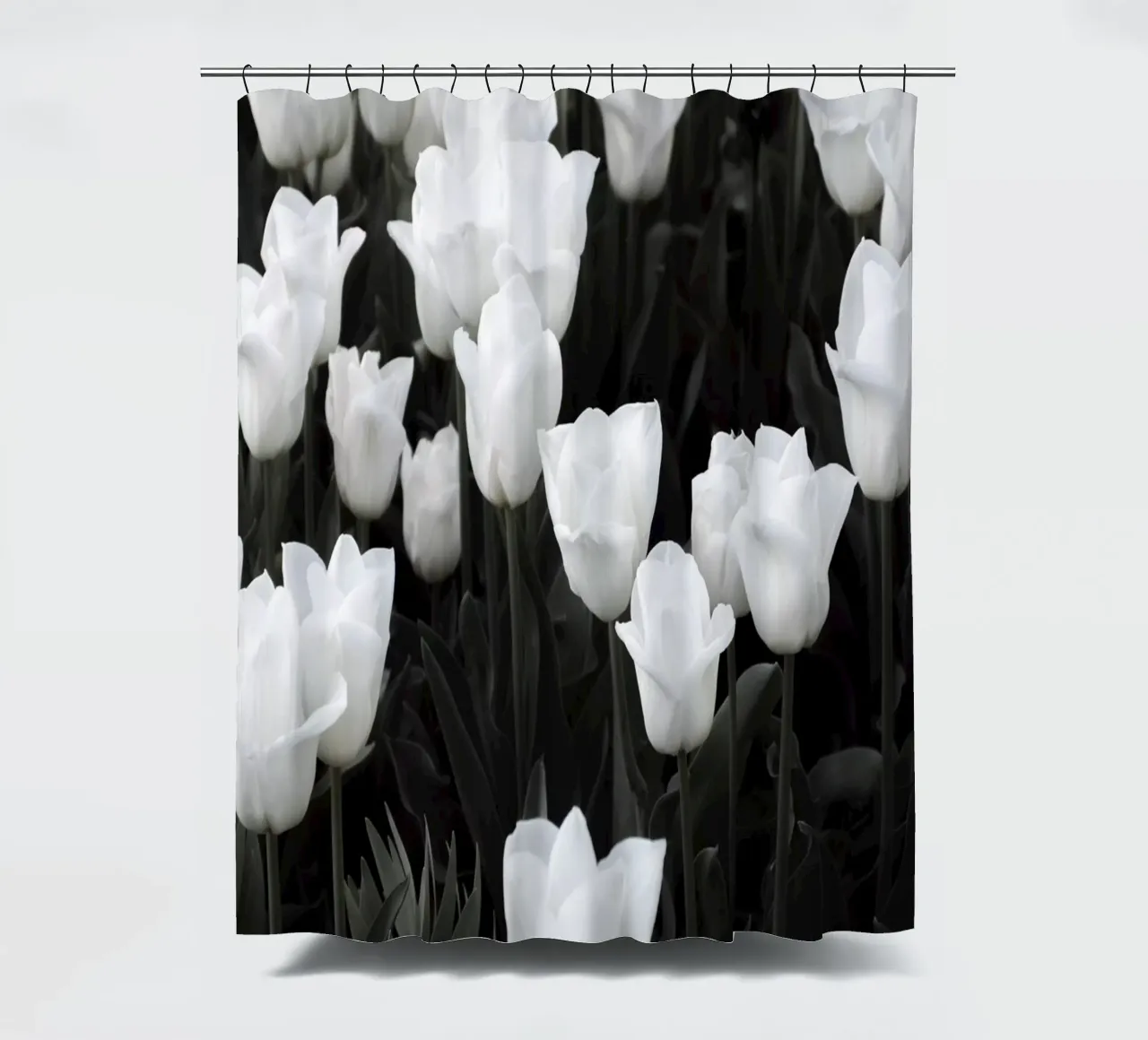 white tulip spring heaven shower curtain by Studio Nahili