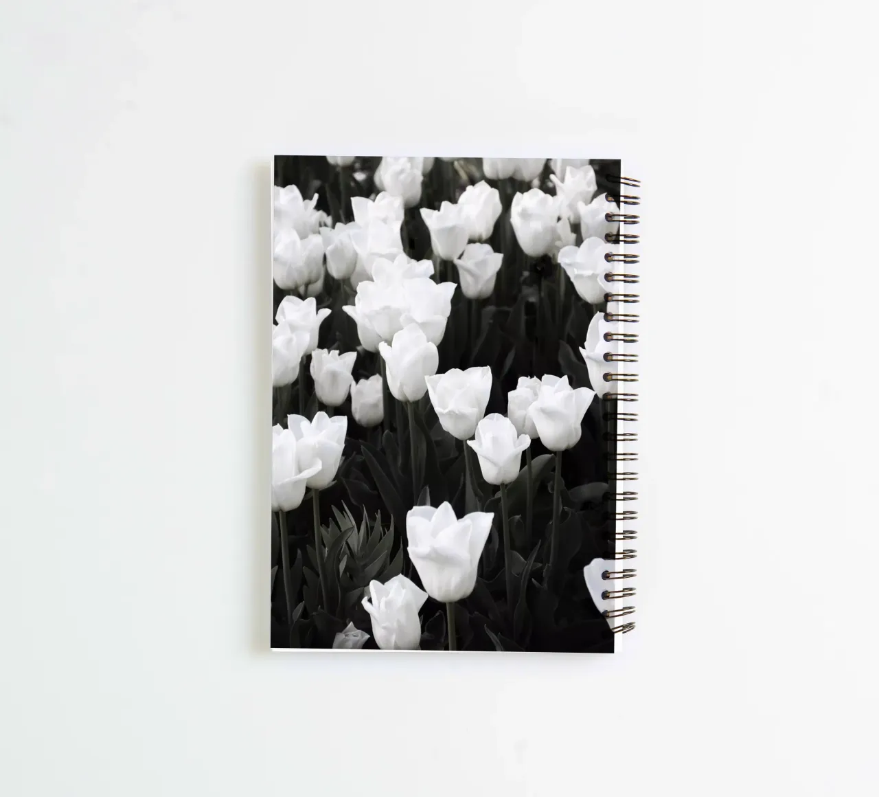 white tulip spring heaven spiral notebook by Studio Nahili