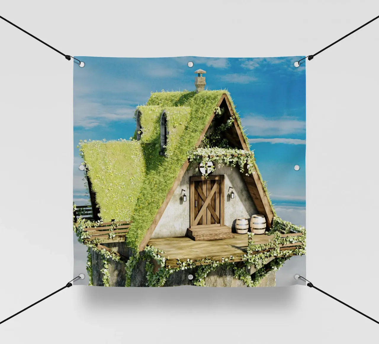 triangle house on sky telo in pvc da feny