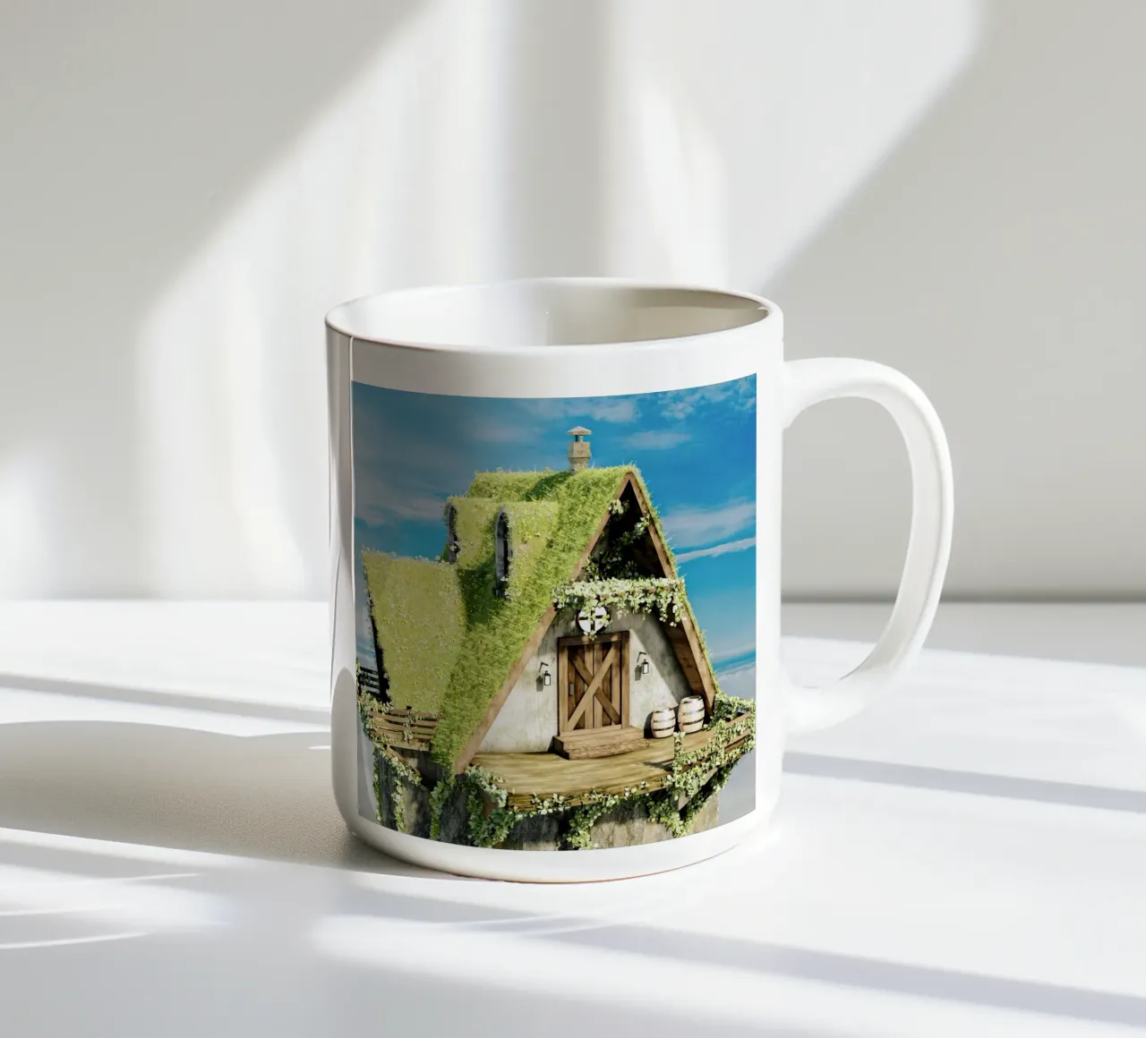 triangle house on sky tazza in ceramica da feny