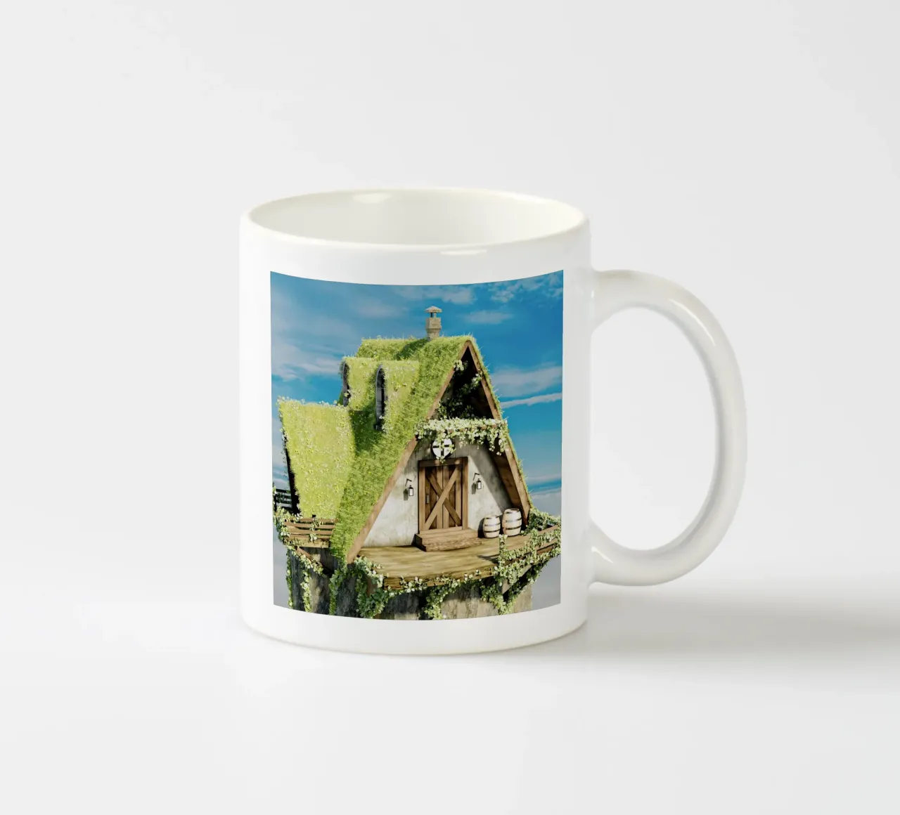 triangle house on sky tazza in ceramica da feny
