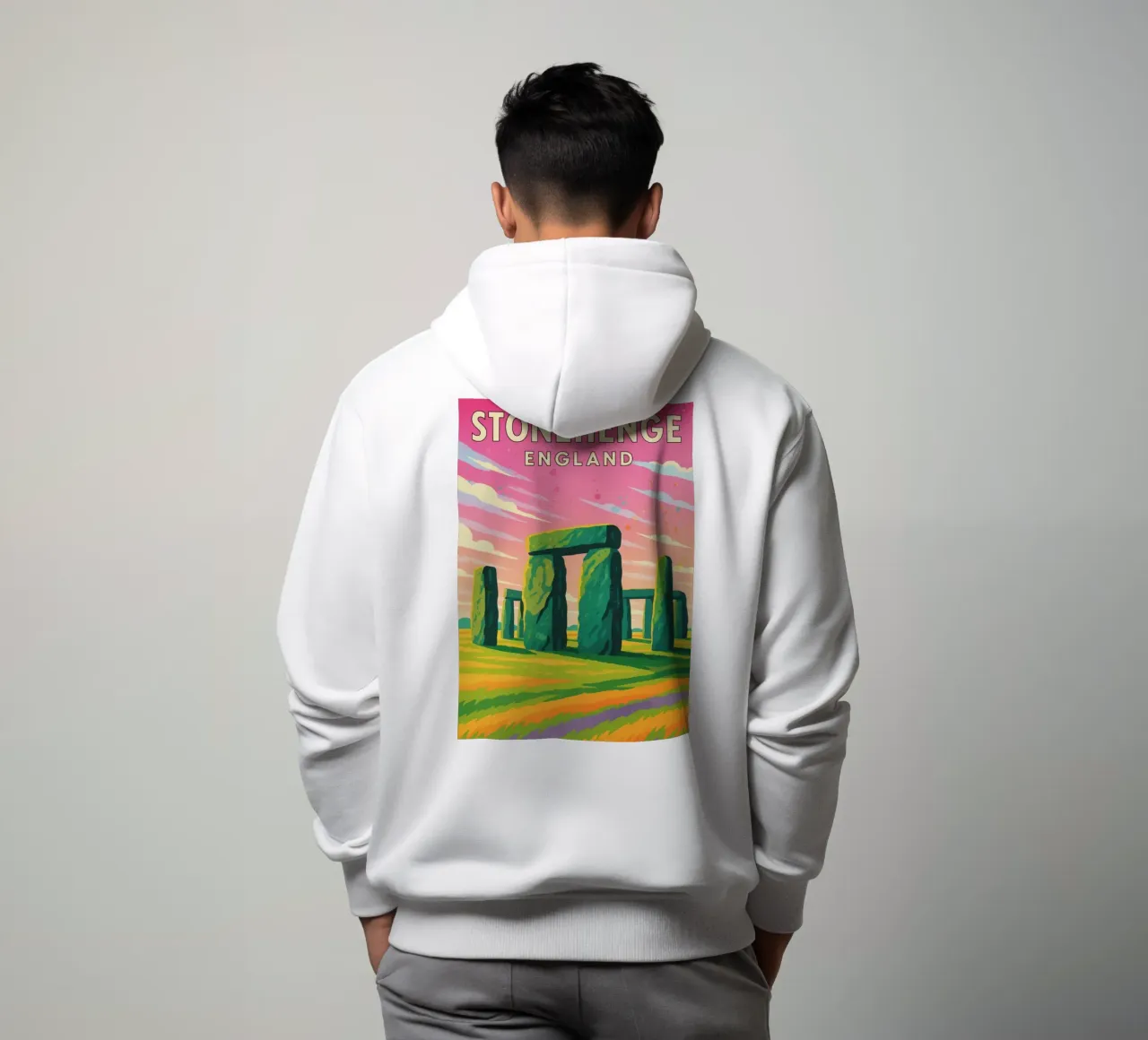 disegno di stonehenge inghilterra felpa con cappuccio da jasmines