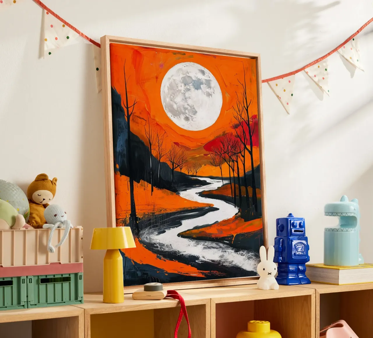 Luna di sangue crescente tela con Cornice a cassetta da Artistic-shop