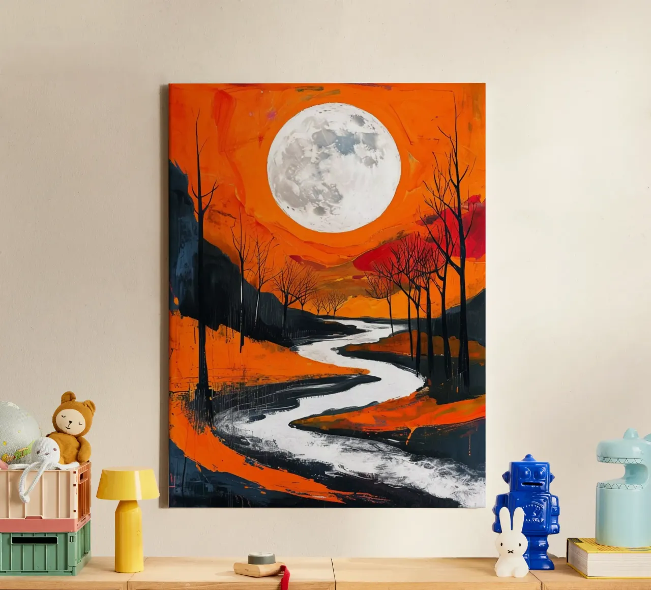 Luna di sangue crescente tela con Cornice a cassetta da Artistic-shop