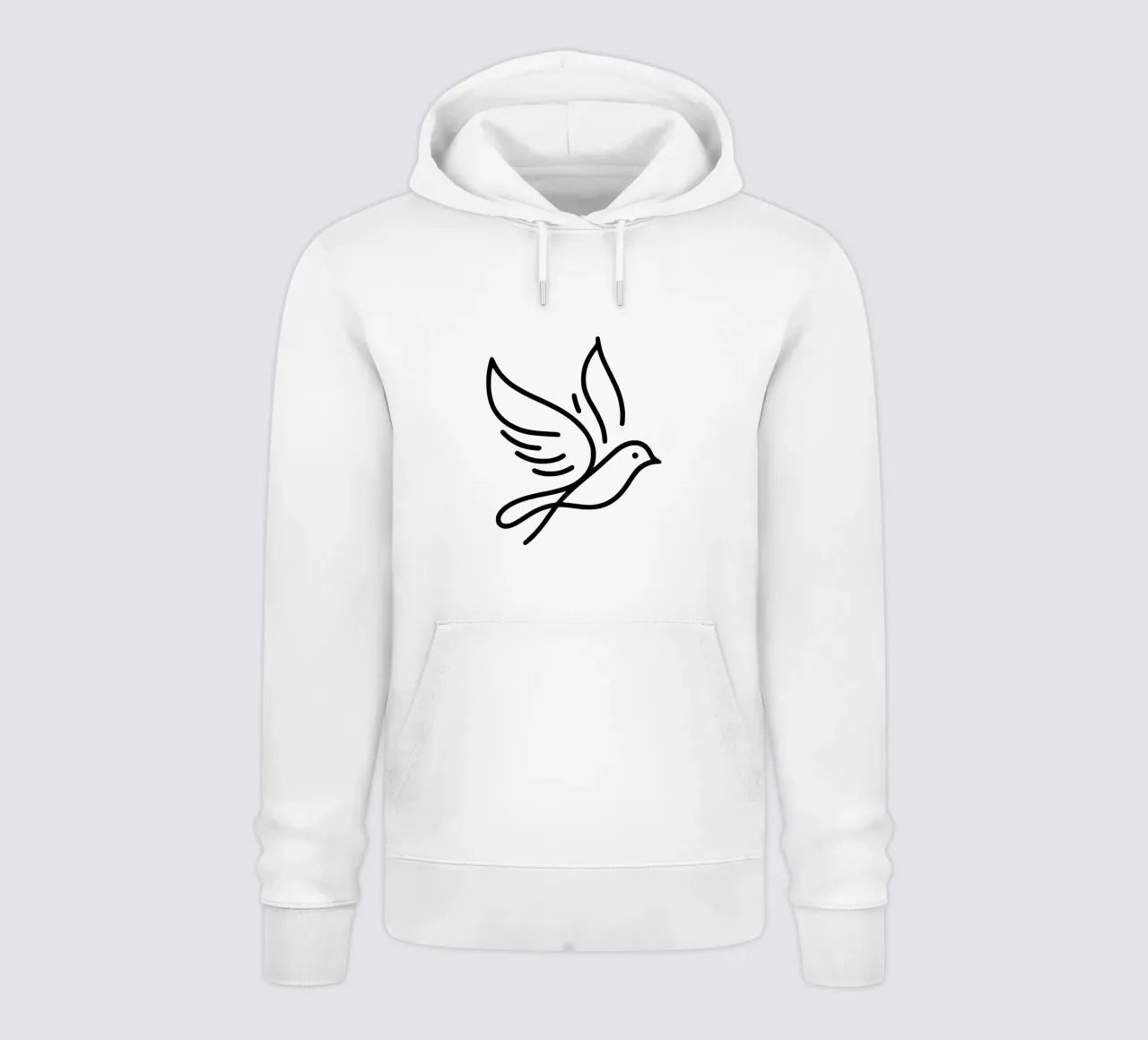 Natura e minimalismo combinati - illustrazione di uccelli in line art felpa con cappuccio da Bold & Simple