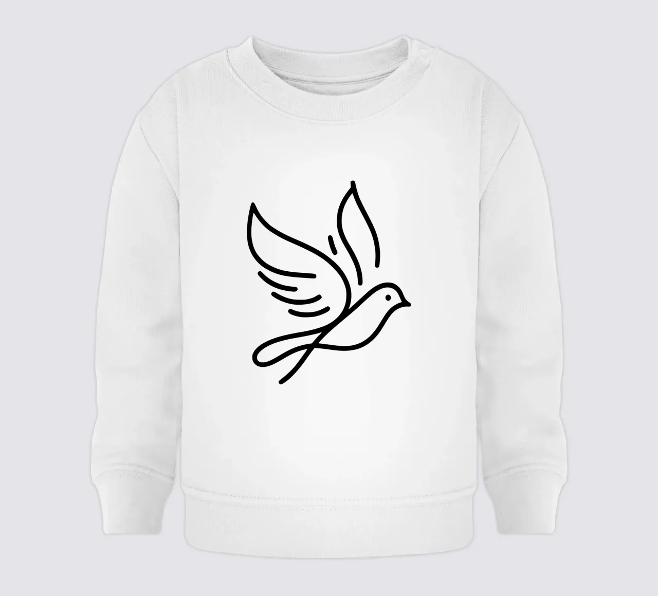 Natura e minimalismo combinati - illustrazione di uccelli in line art felpa neonato da Bold & Simple