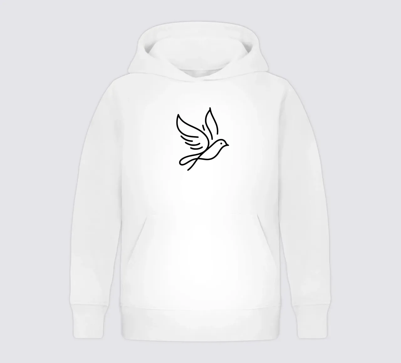 Natura e minimalismo combinati - illustrazione di uccelli in line art felpa bambino con cappuccio da Bold & Simple