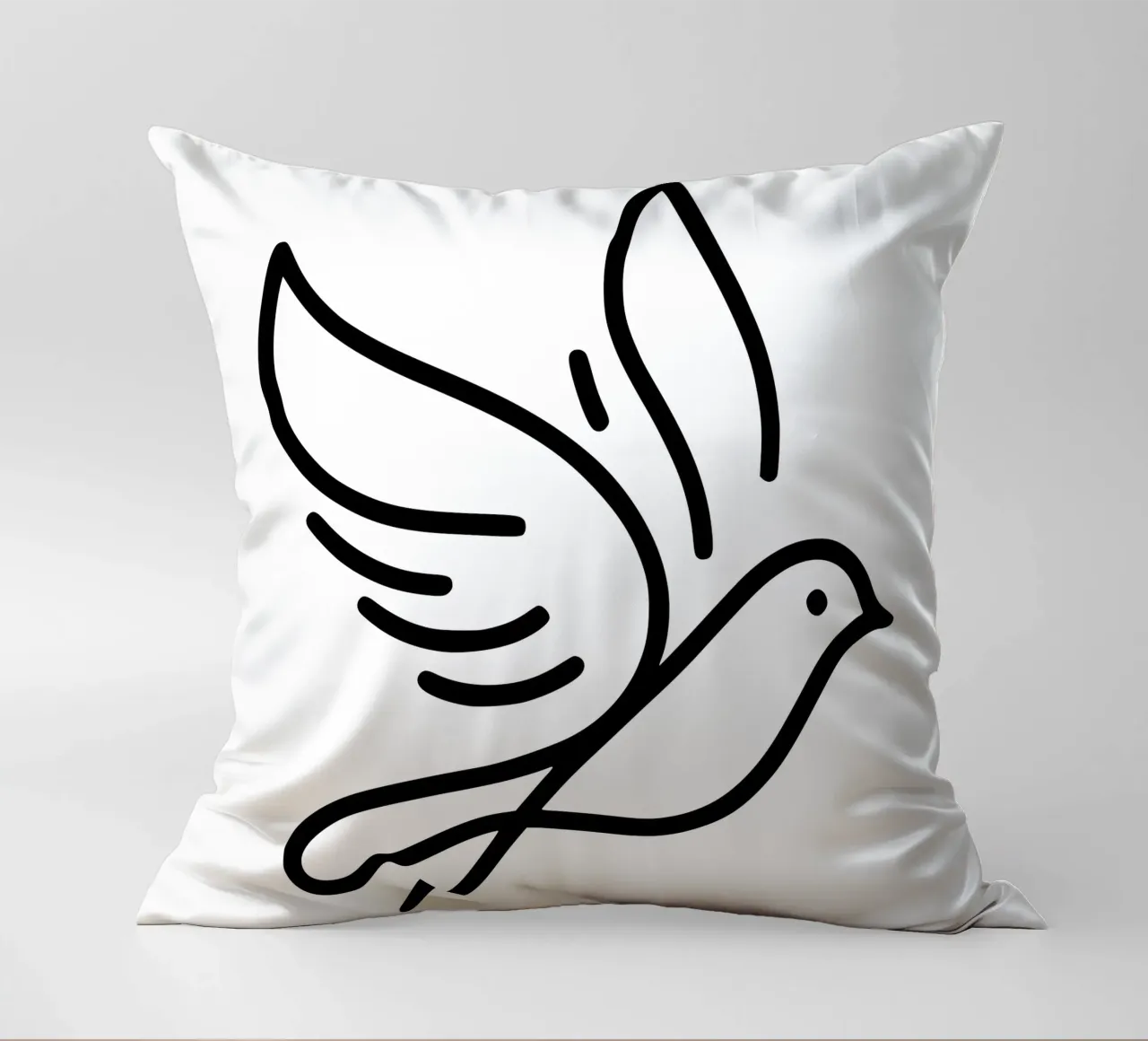 Natura e minimalismo combinati - illustrazione di uccelli in line art cuscino da Bold & Simple