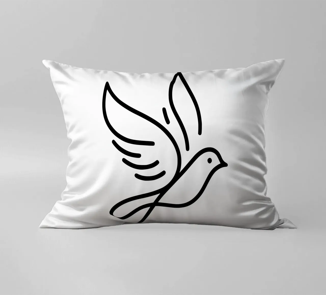 Natura e minimalismo combinati - illustrazione di uccelli in line art cuscino da Bold & Simple