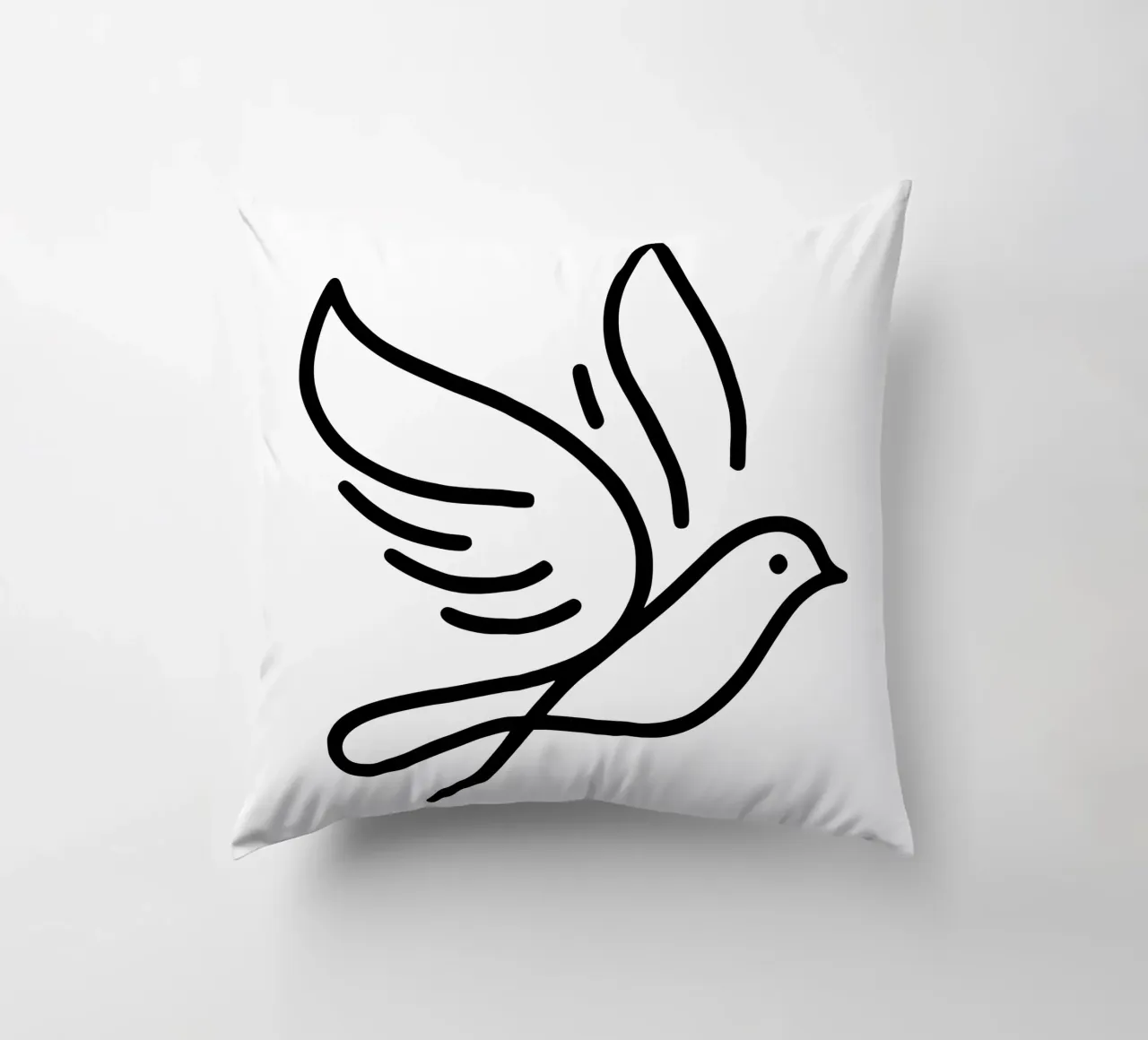 Natura e minimalismo combinati - illustrazione di uccelli in line art cuscino da Bold & Simple