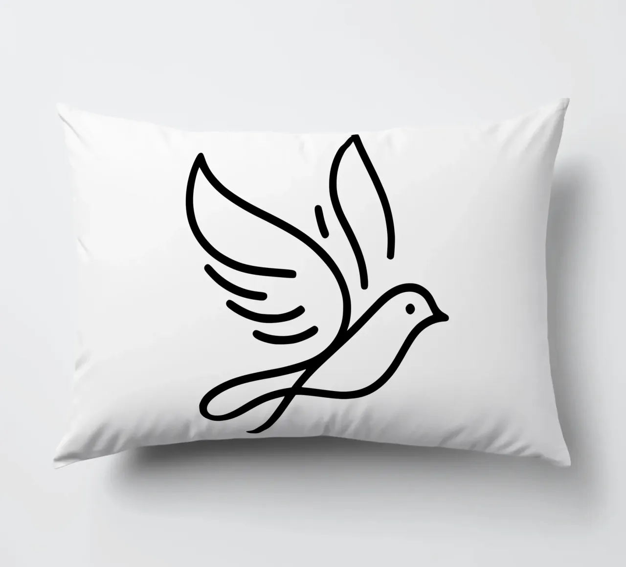 Natura e minimalismo combinati - illustrazione di uccelli in line art cuscino da Bold & Simple