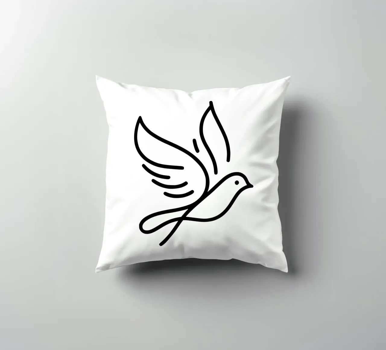 Natura e minimalismo combinati - illustrazione di uccelli in line art cuscino da Bold & Simple