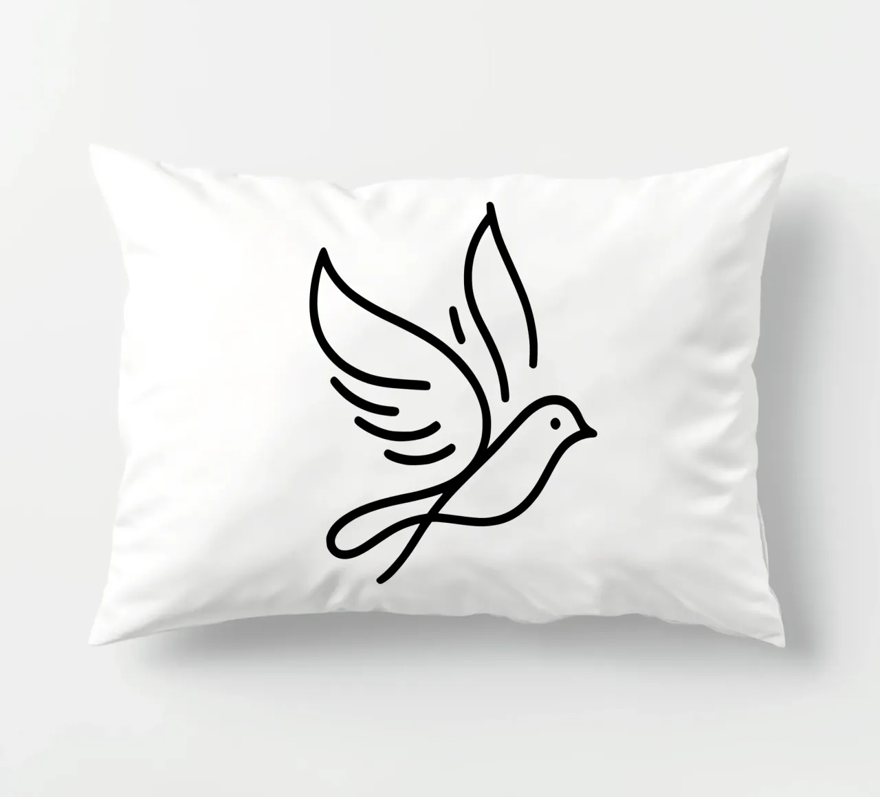 Natura e minimalismo combinati - illustrazione di uccelli in line art cuscino da Bold & Simple