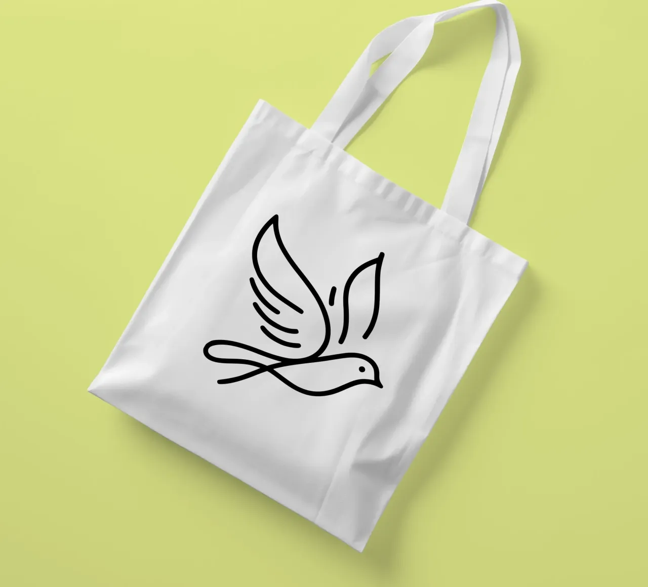 Natura e minimalismo combinati - illustrazione di uccelli in line art borsa in juta da Bold & Simple