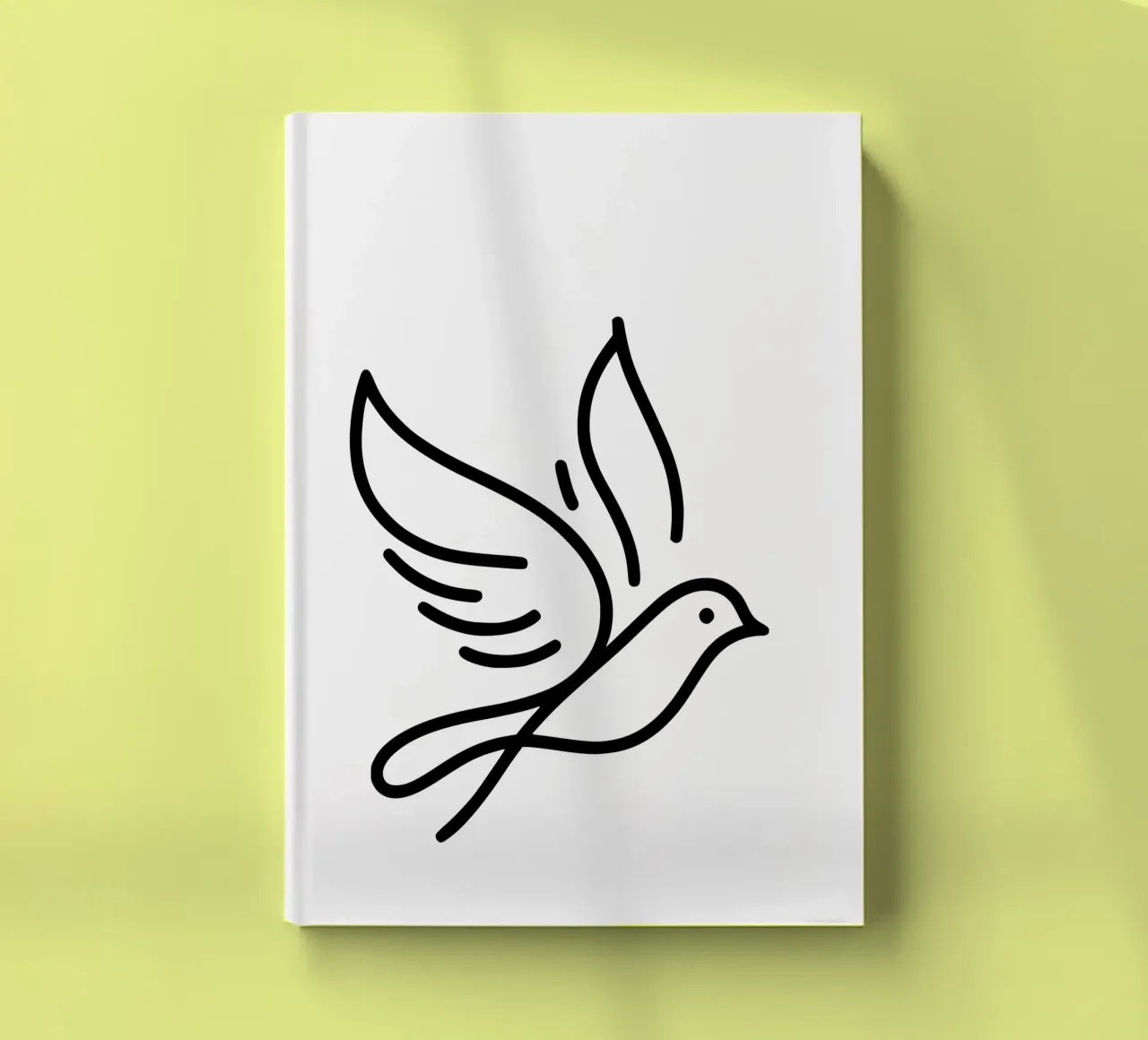 Natura e minimalismo combinati - illustrazione di uccelli in line art diario da Bold & Simple