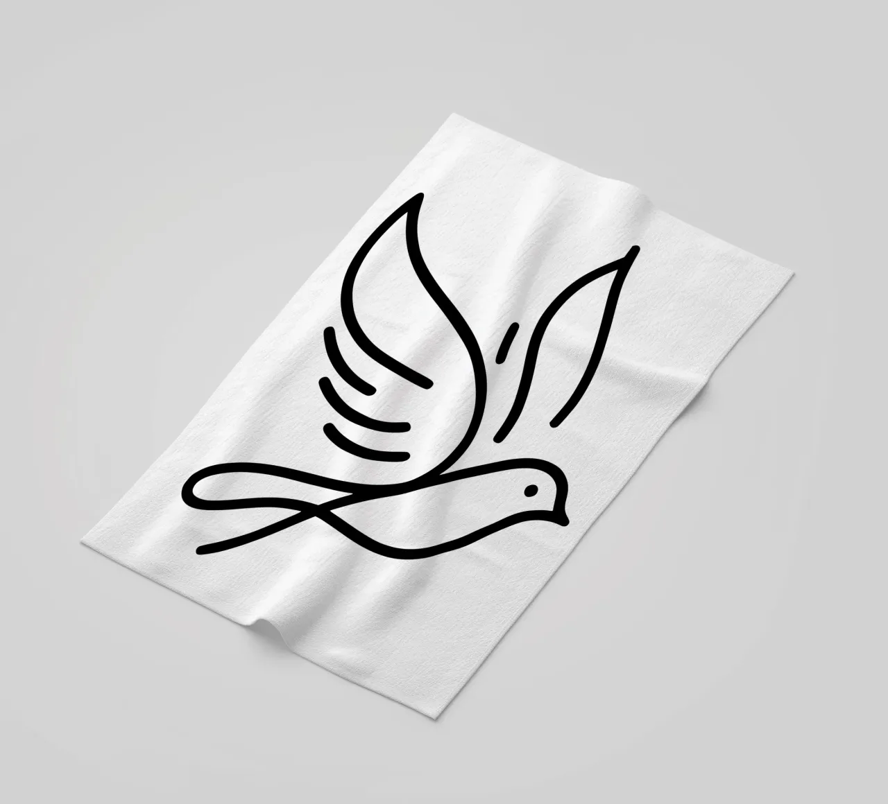 Natura e minimalismo combinati - illustrazione di uccelli in line art telo mare da Bold & Simple
