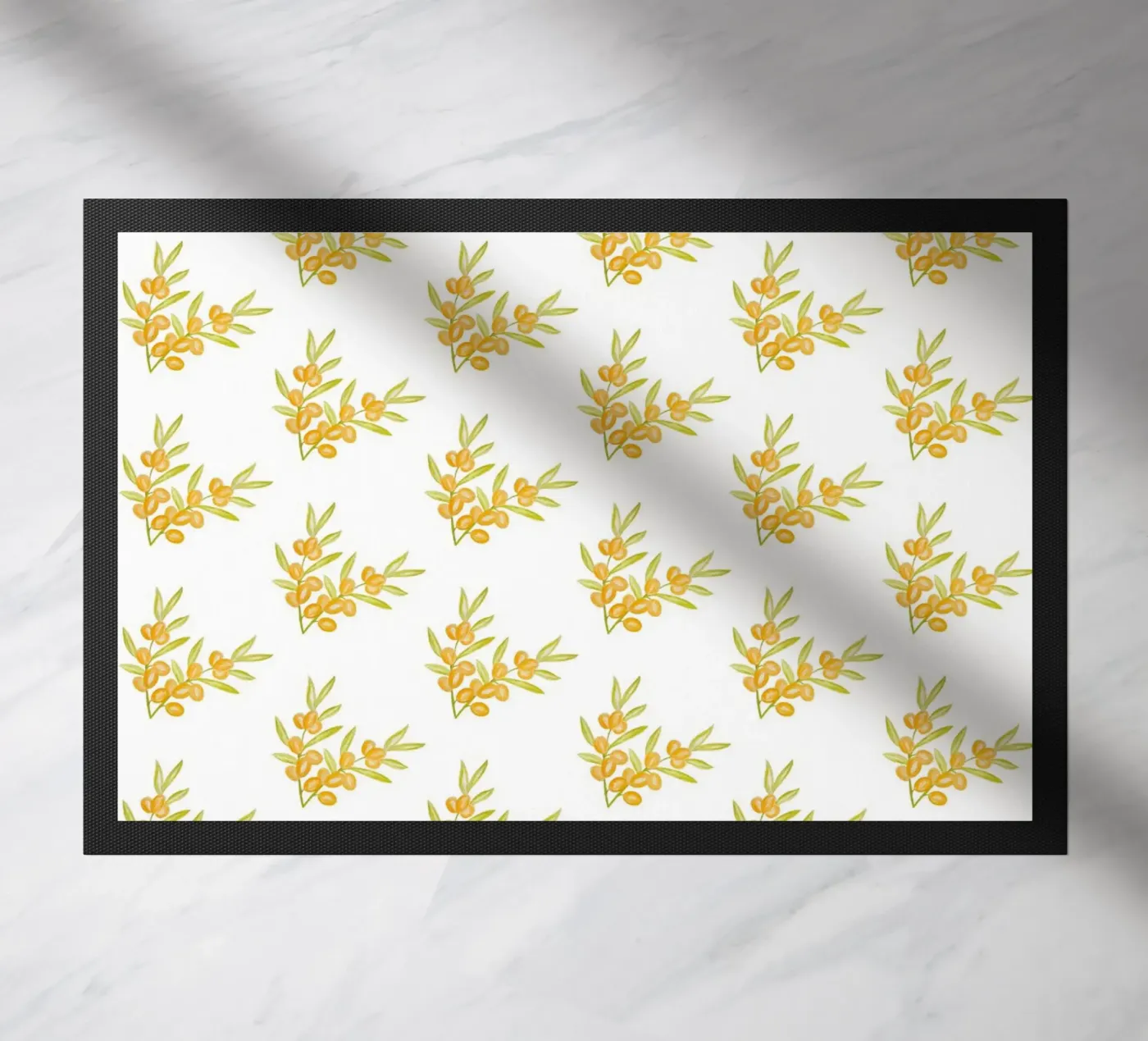 Seabuckthorn Pattern #1 doormat by kathrinmay