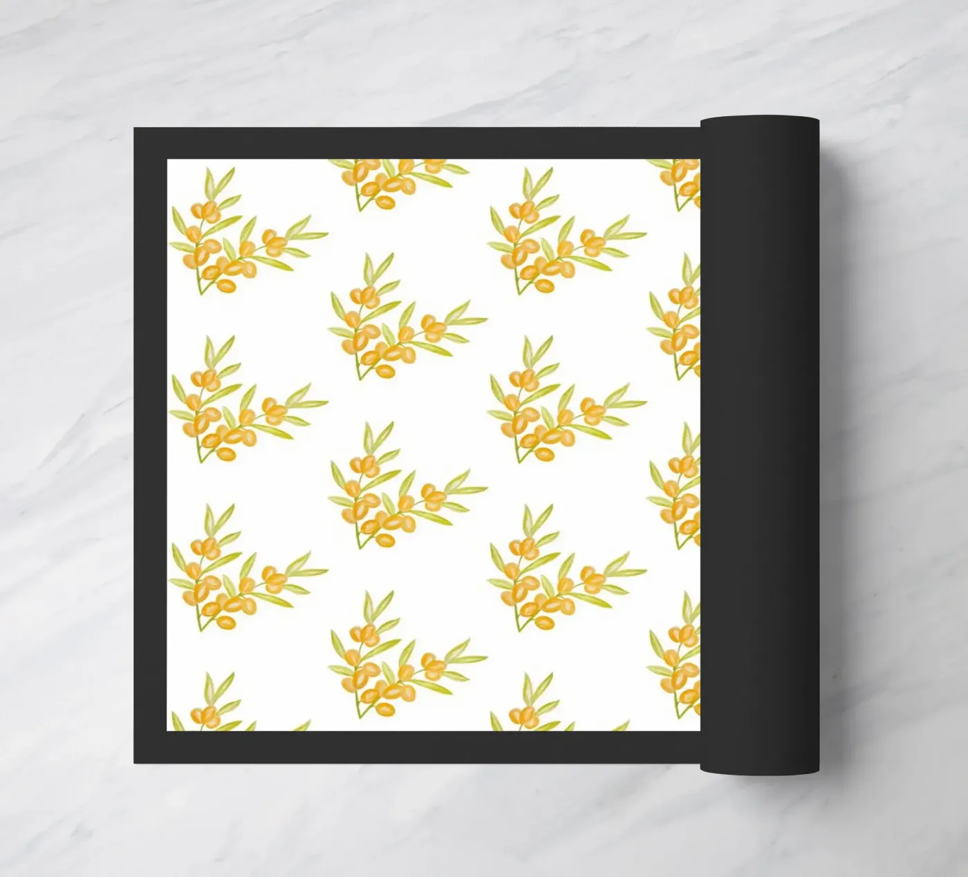 Seabuckthorn Pattern #1 doormat by kathrinmay