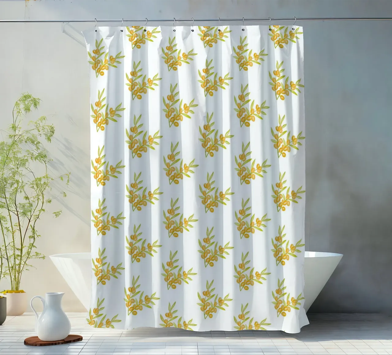 Seabuckthorn Pattern #1 cortina de baño de kathrinmay