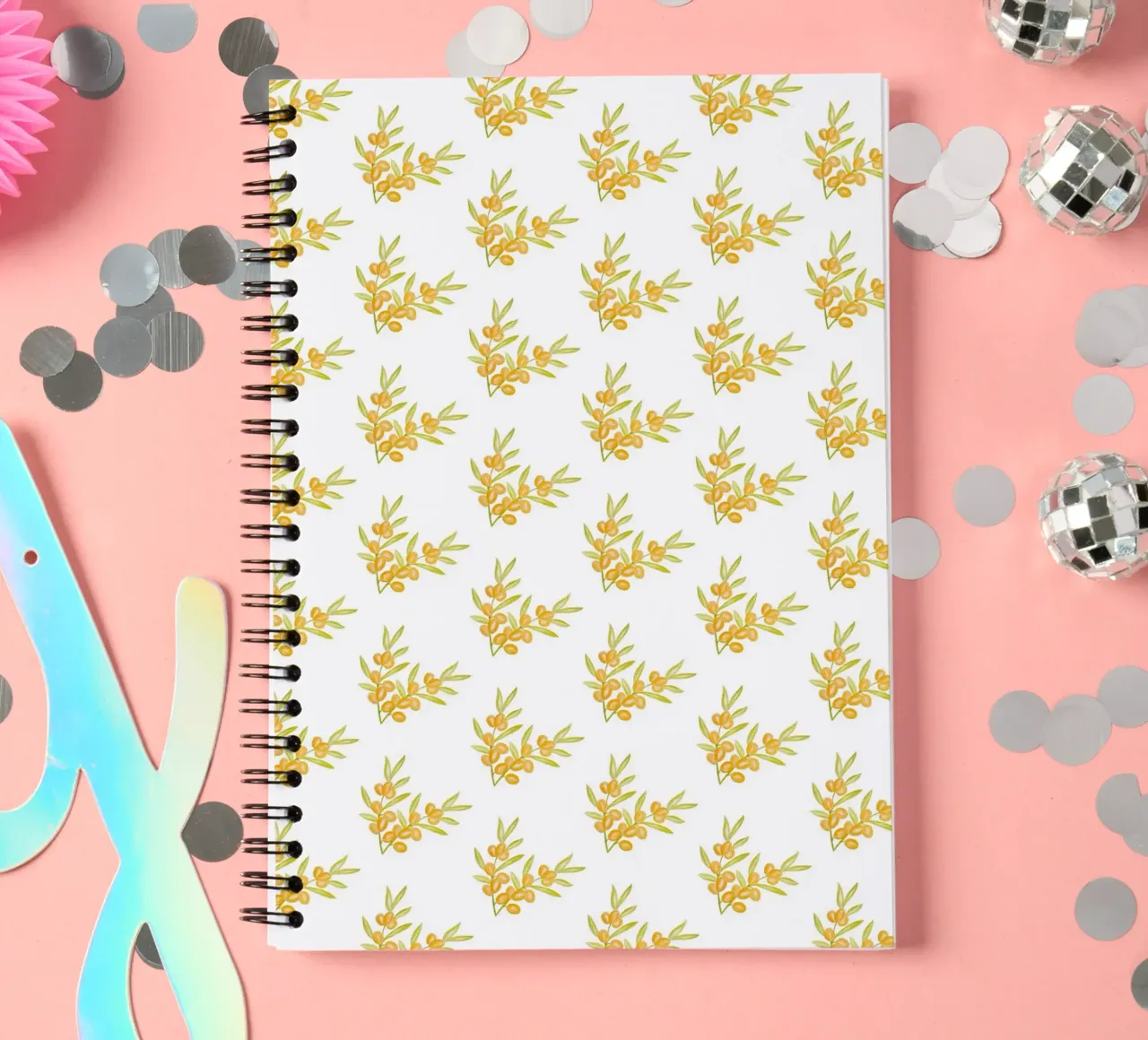 Seabuckthorn Pattern #1 diario ad anelli da kathrinmay