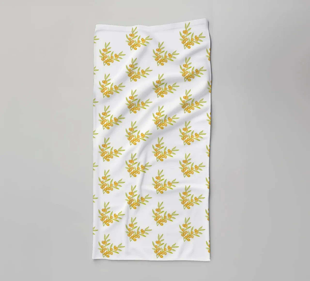 Seabuckthorn Pattern #1 badhanddoek van kathrinmay