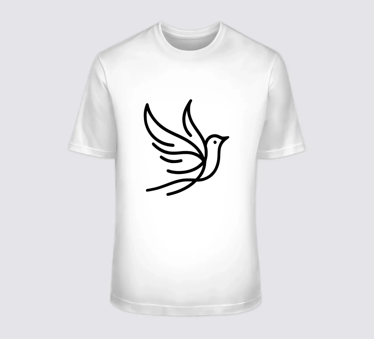 Flight of the bird - minimalist line art for your home t-shirt by Bold & Simple