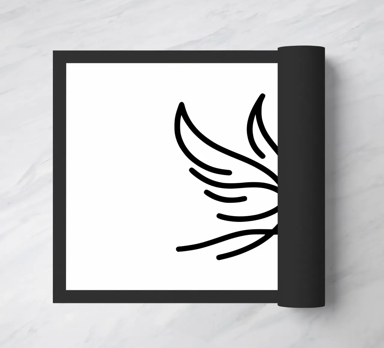 Flight of the bird - minimalist line art for your home doormat by Bold & Simple