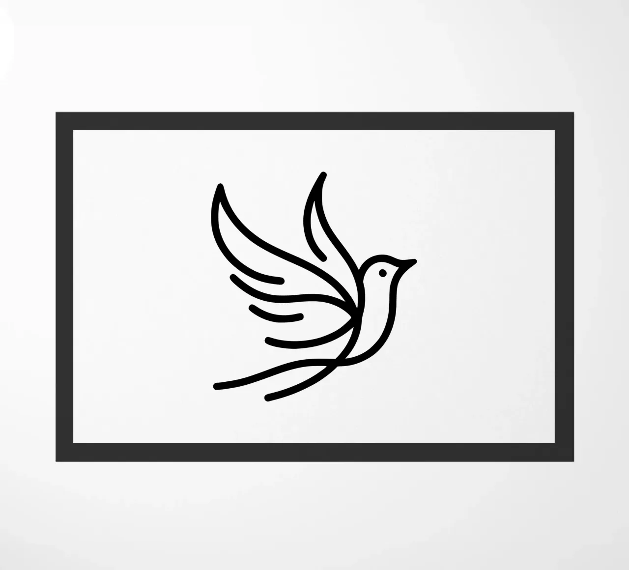 Flight of the bird - minimalist line art for your home doormat by Bold & Simple