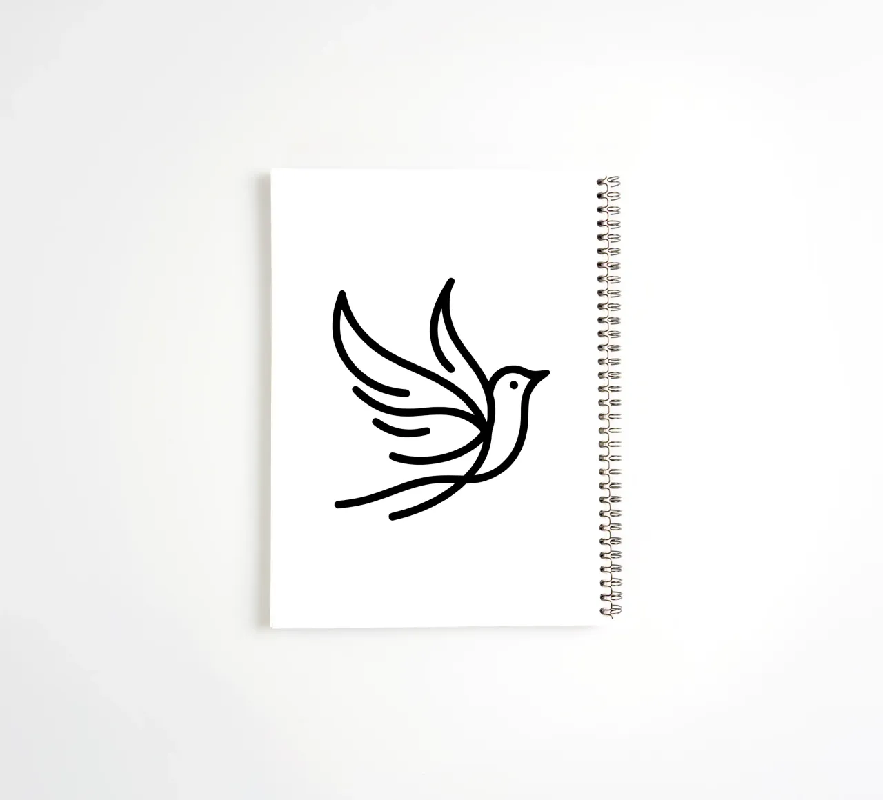 Flight of the bird - minimalist line art for your home spiral notebook by Bold & Simple
