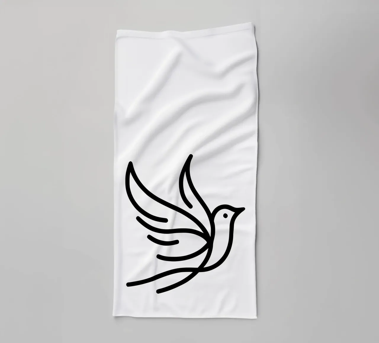 Flight of the bird - minimalist line art for your home towel by Bold & Simple