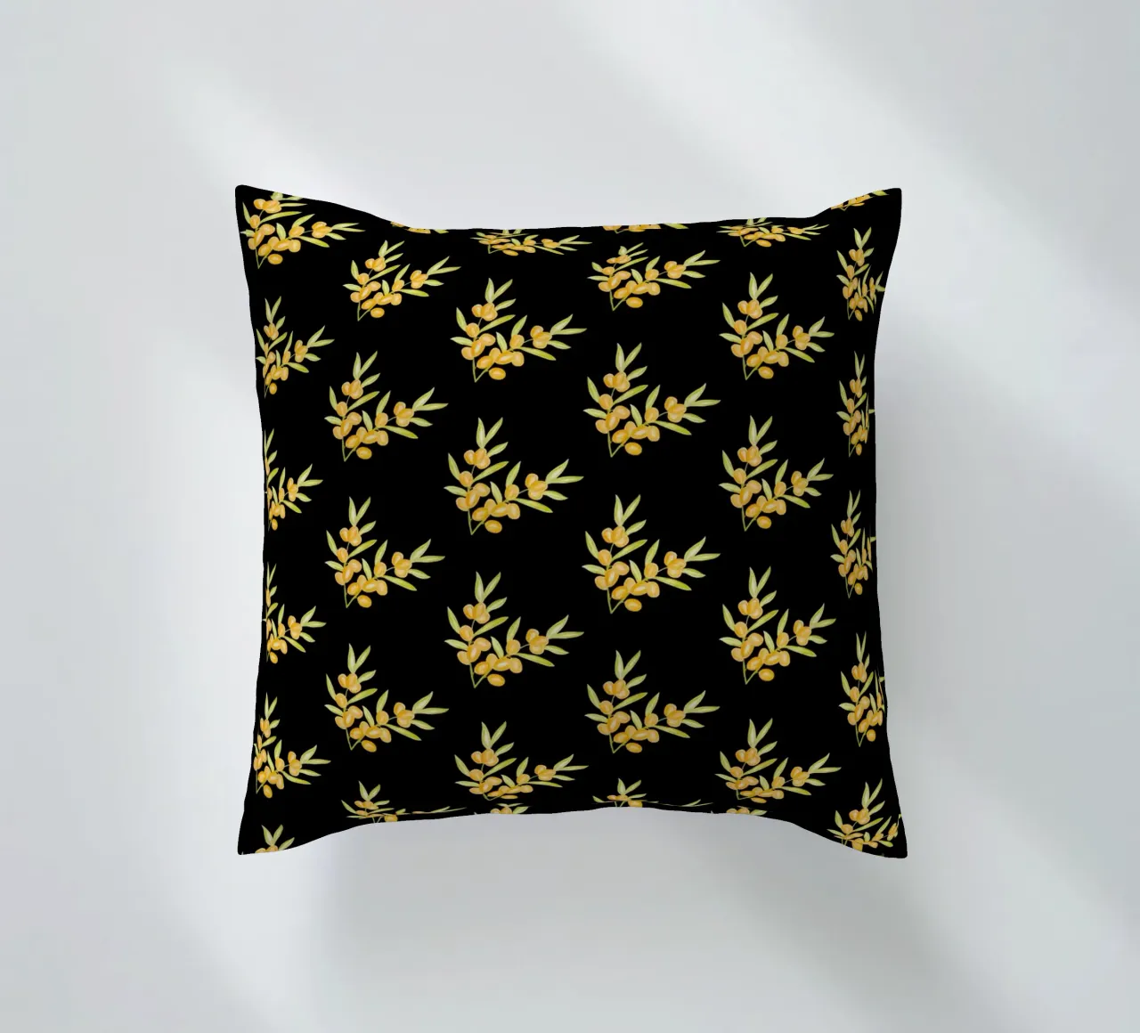 Seabuckthorn Pattern #2 decorative cushion by kathrinmay